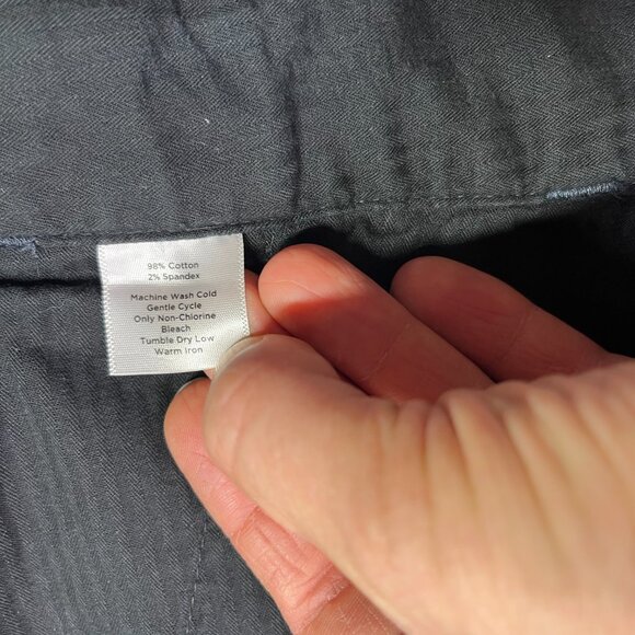 Talbots Size 12 Navy Blue Cotton Chino Shorts Flat Front *Flaw - Picture 7 of 7